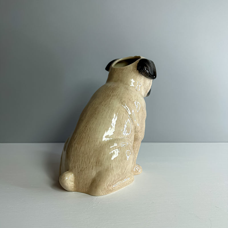 Pug Flower Vase - Fawn