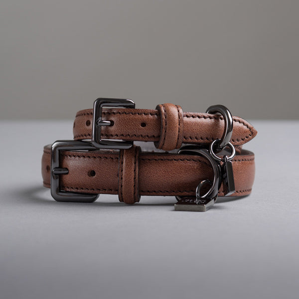 Maison Le Lou Luxury Leather dog collar