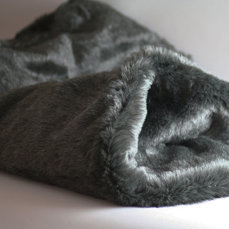 Pookie - Faux Fur Burrow Sleeping Bag - Dark Grey