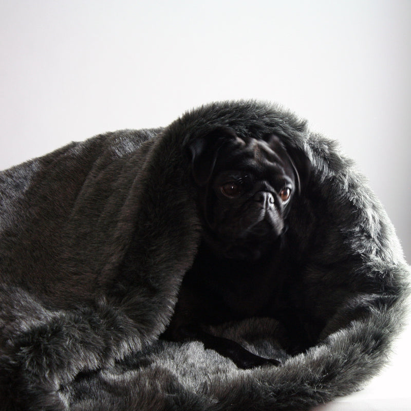 Pookie - Faux Fur Burrow Sleeping Bag - Dark Grey
