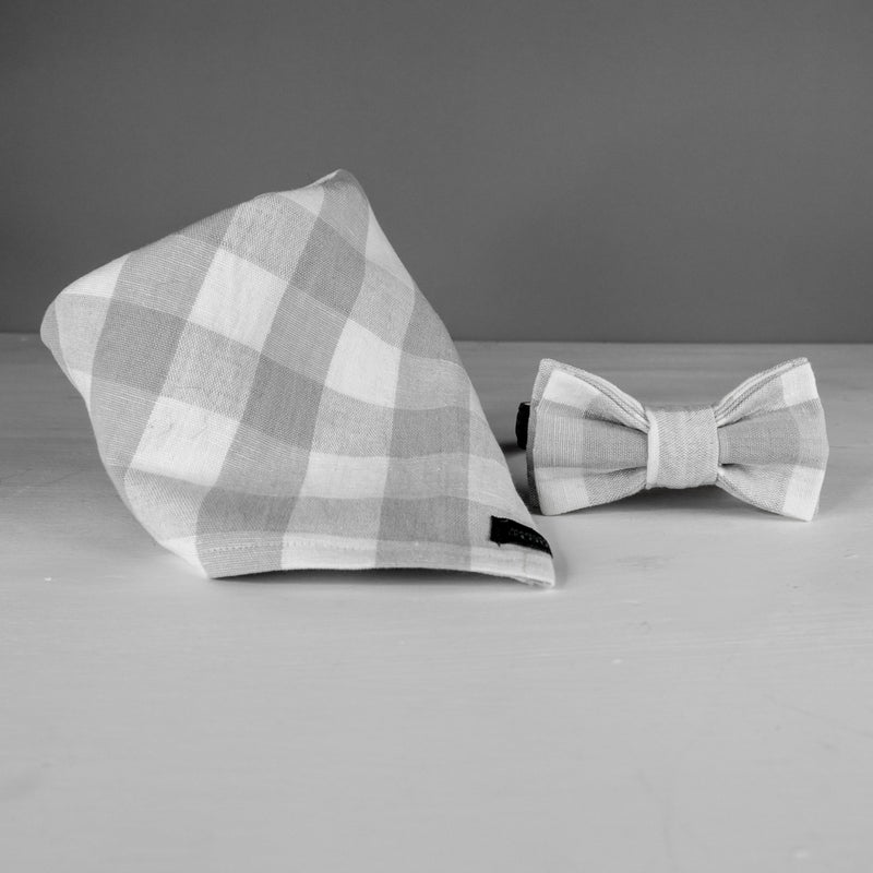 Beau Bow Tie - Grey and White