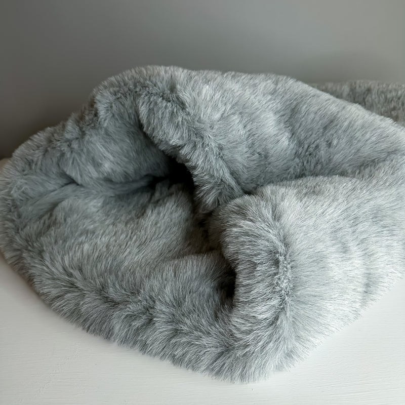 Pookie - Faux Fur Burrow Sleeping Bag - Light Grey