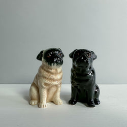 Pug Salt and Pepper shakers - Black and Fawn