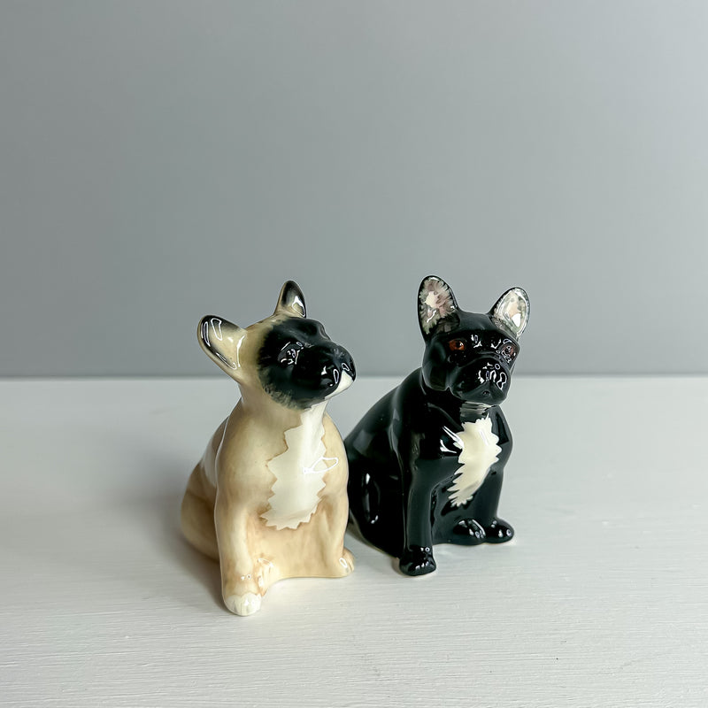 French Bulldog Salt and Pepper shakers - Black and Fawn