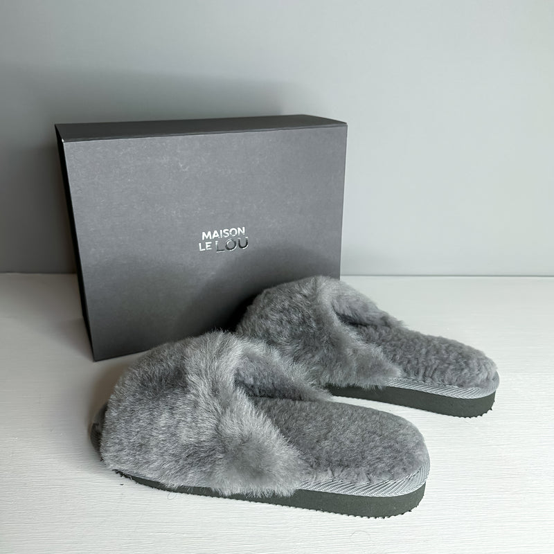 Sheepskin Slippers - Grey