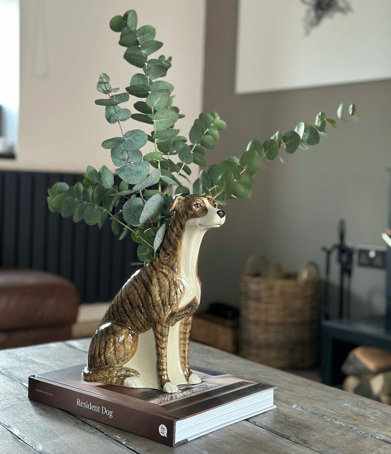Greyhound Flower Vase - Grey